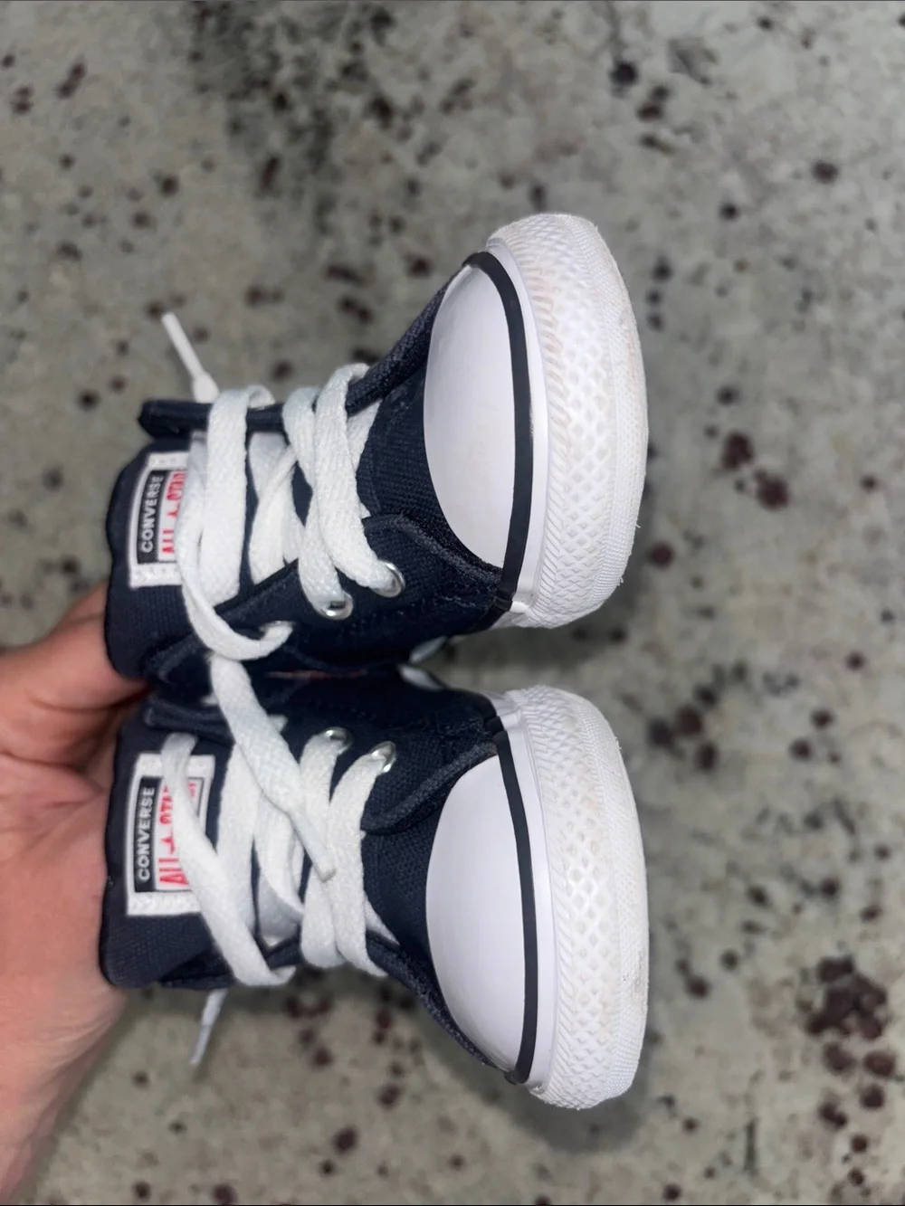 Converse Black and Navy High-Top Sneakers with White Accents